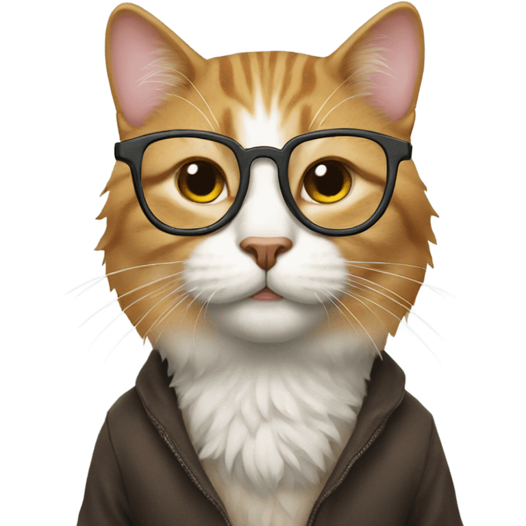 Cat wearing glasses emoji