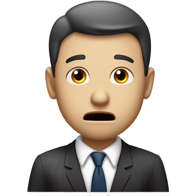 businessman hand to mouth emoji