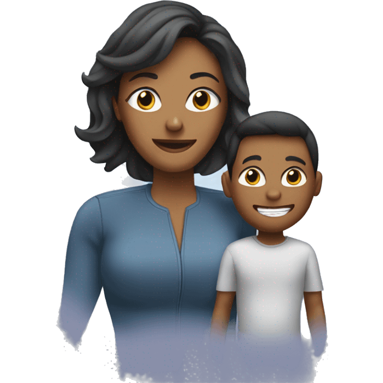 mom and son in airplane emoji