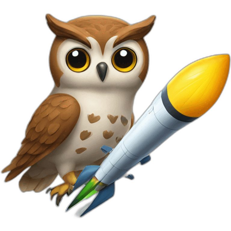 owl with rocket emoji