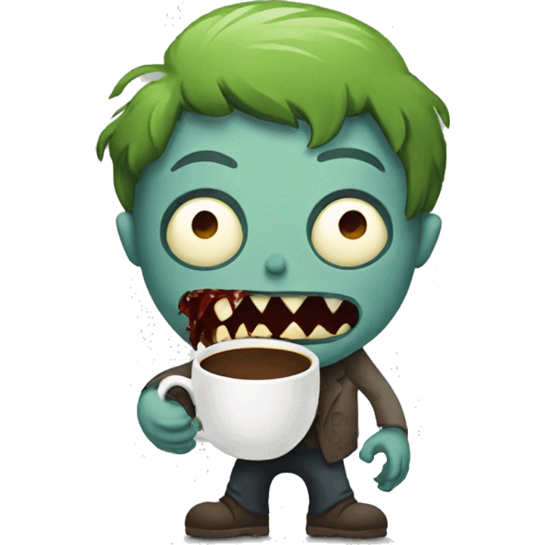 zombie holding coffee emoji