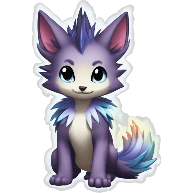 Anthro Scalie Spiky Cool Edgy Magical Shiny Colorful Pastel Sparkle Kemono-style Chibi Fantasy-Animal-Fakémon-Pokémon-Hybrid Fur Sona Aesthetic Full Body emoji