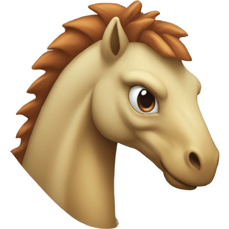 un cheval avec une tete de dinosaure emoji