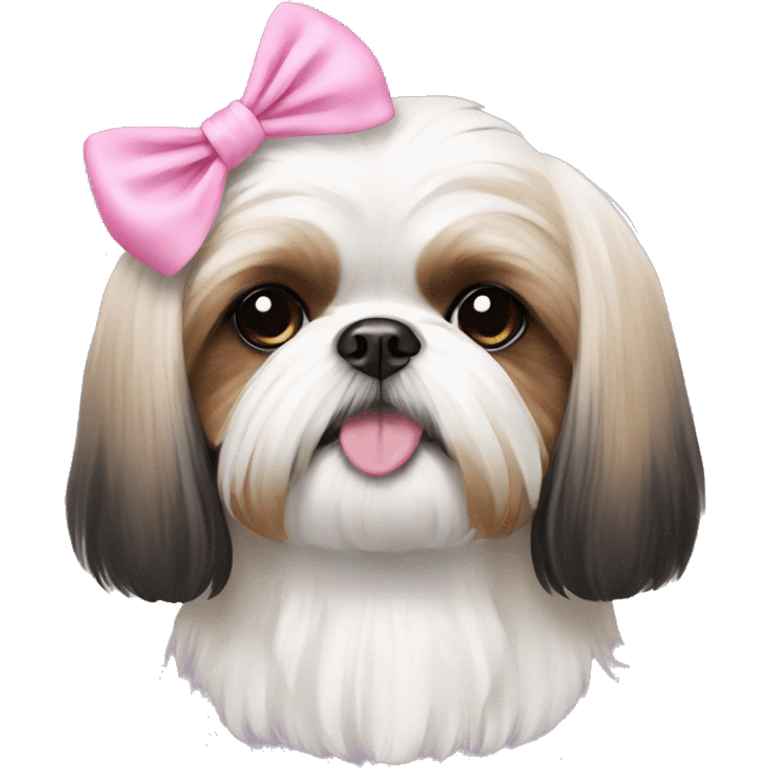 shih tzu with pink bow  emoji