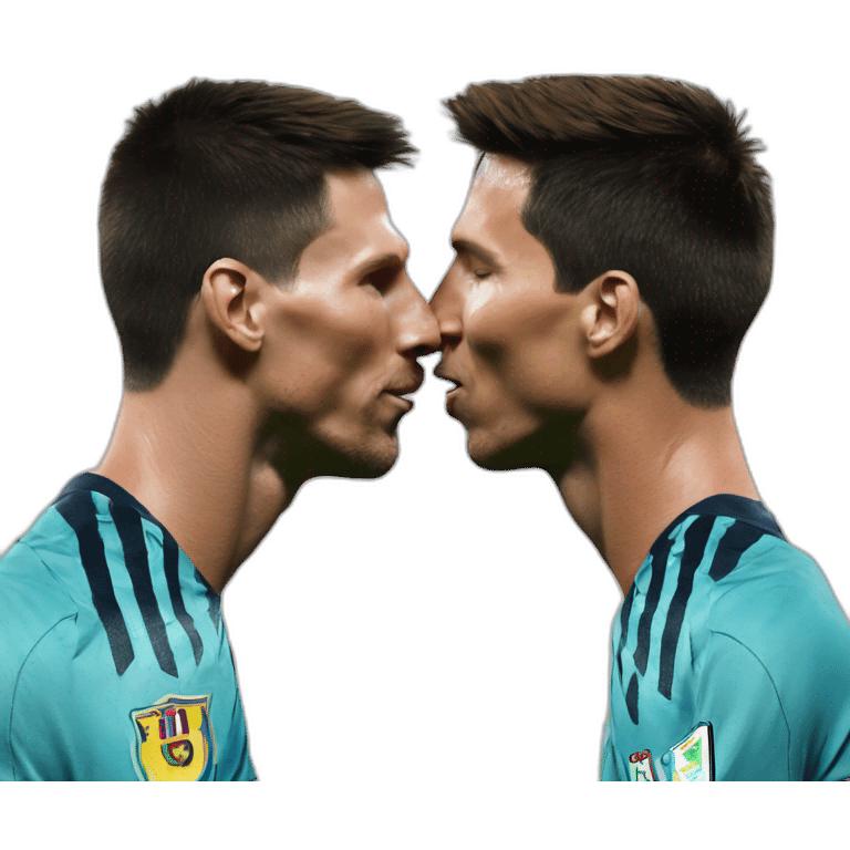 Messi kiss Ronaldo  emoji