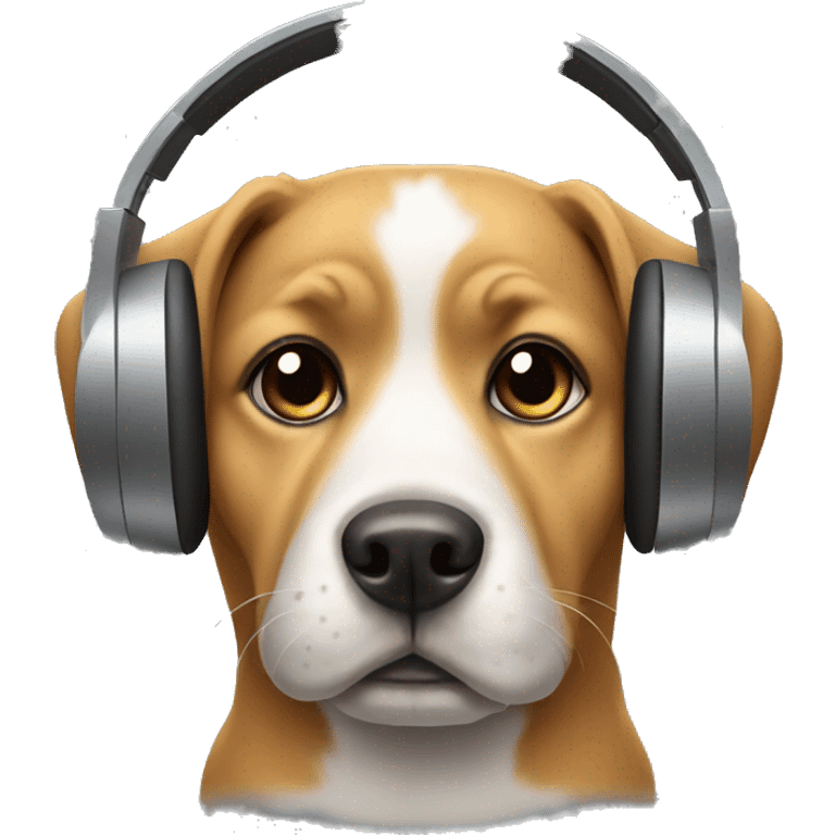 dog wearing headphones emoji