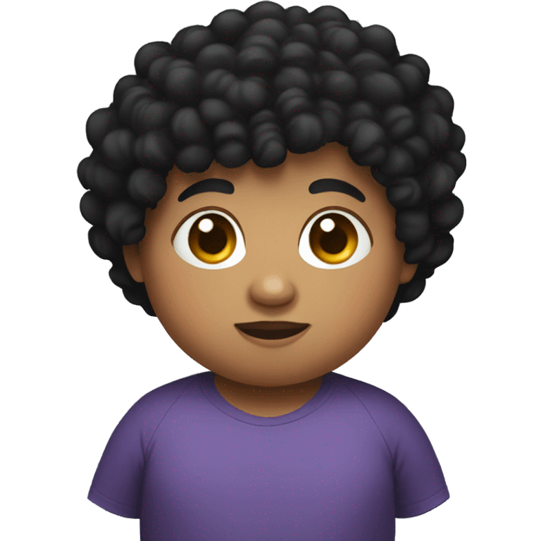 Fat short kid with curly black hair emoji