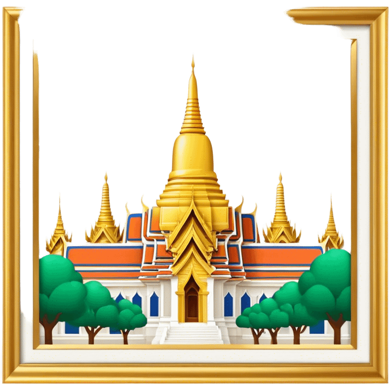 Grand Palace Bangkok Landmark Emoji – Featuring golden spires, Thai architecture, and the Emerald Buddha Temple. emoji