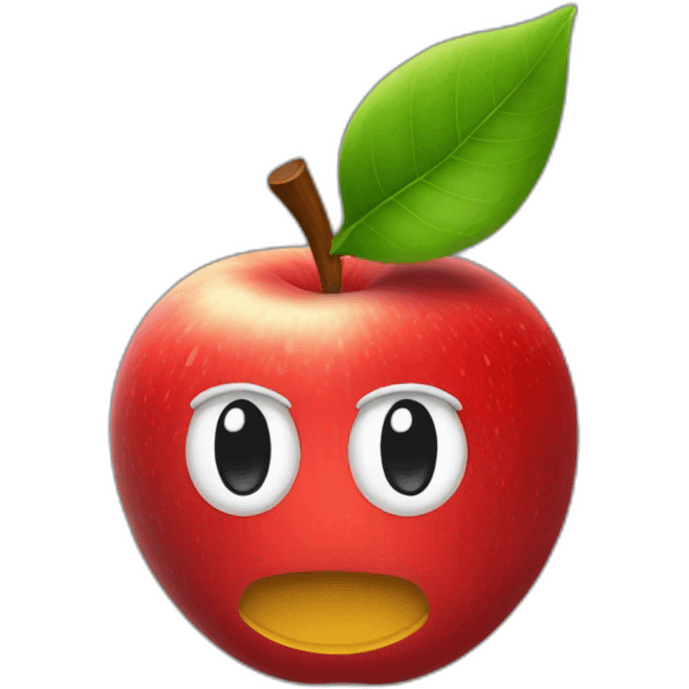 red apple wearing Mario's hat emoji