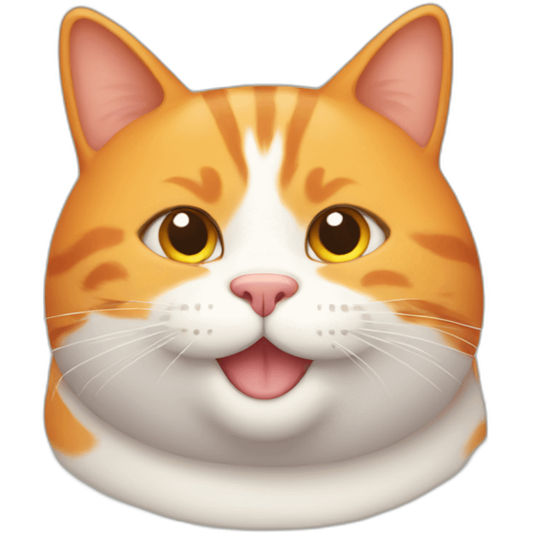 fat happy orange cat emoji