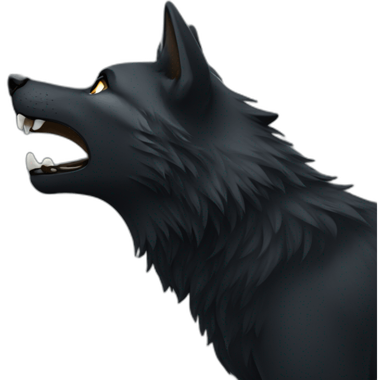 Black wolf howling  emoji