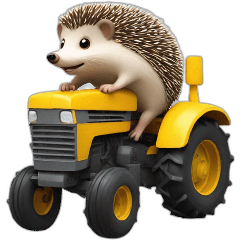 hedgehog on a tractor emoji