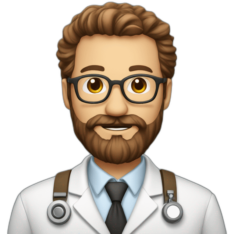 Professeur de science avec une grosse barbe marrons emoji