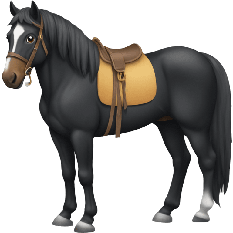 caballo color negro  emoji