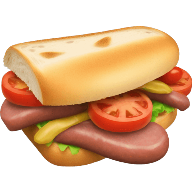 sandwitch with sausage and tomatoe emoji