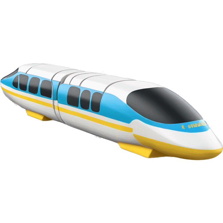 Disney world iconic vintage monorail white with yellow line emoji