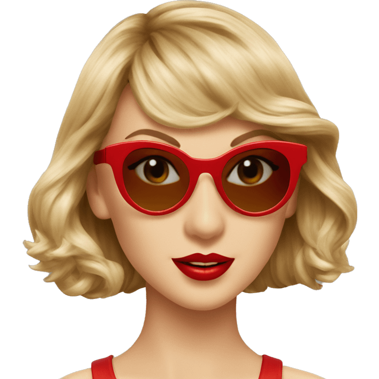 taylor swift red cateye sunglasses emoji