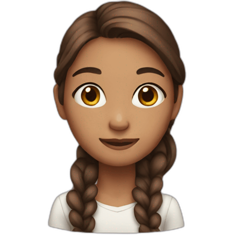 Girl with long brown hair emoji