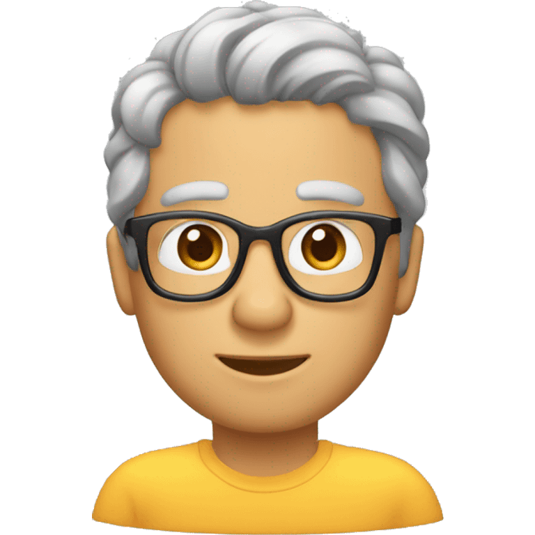 Menino de óculos e cabelos ondulados emoji