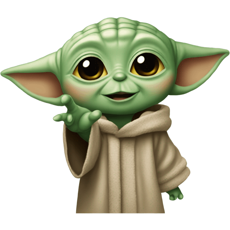 Baby yoda holding up ok sign emoji