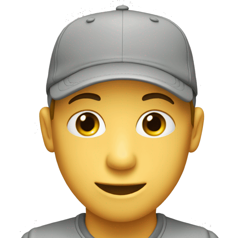 baseball cap, grey emoji