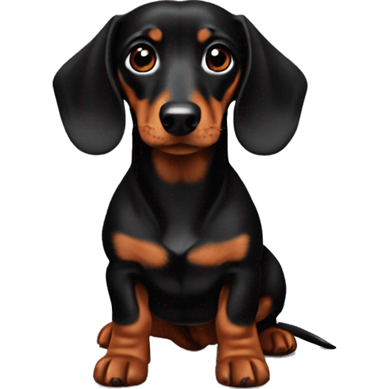 The dachshund is small and black emoji