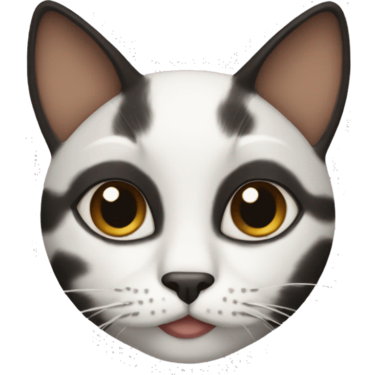 White brown black cat emoji