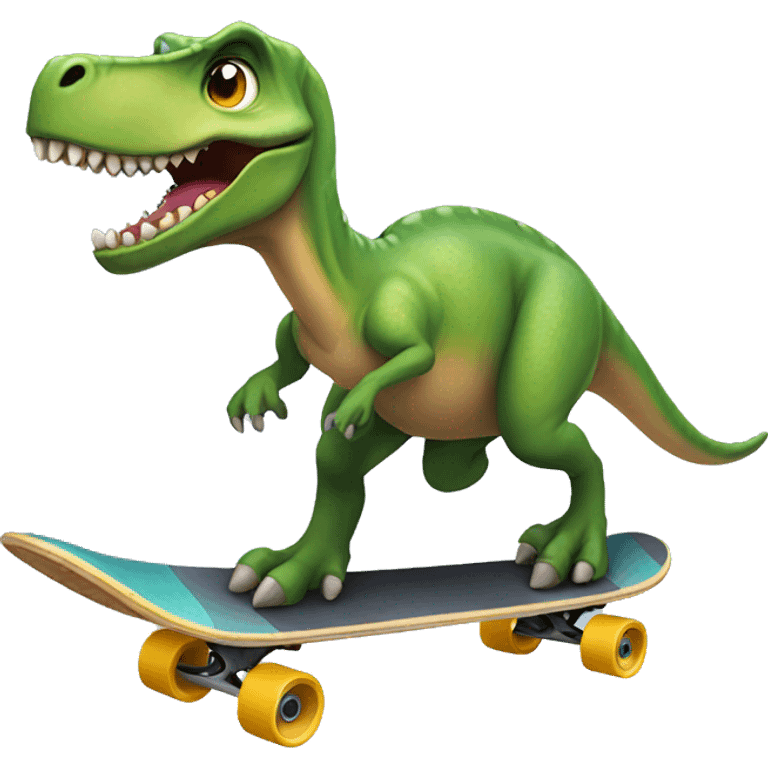 dinosaur riding a skateboard  emoji