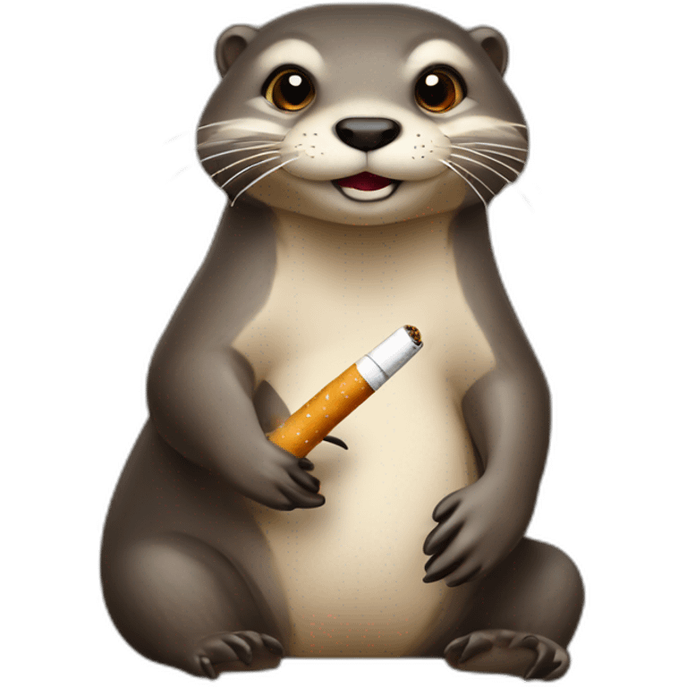 Loutre qui fume une cigarette emoji