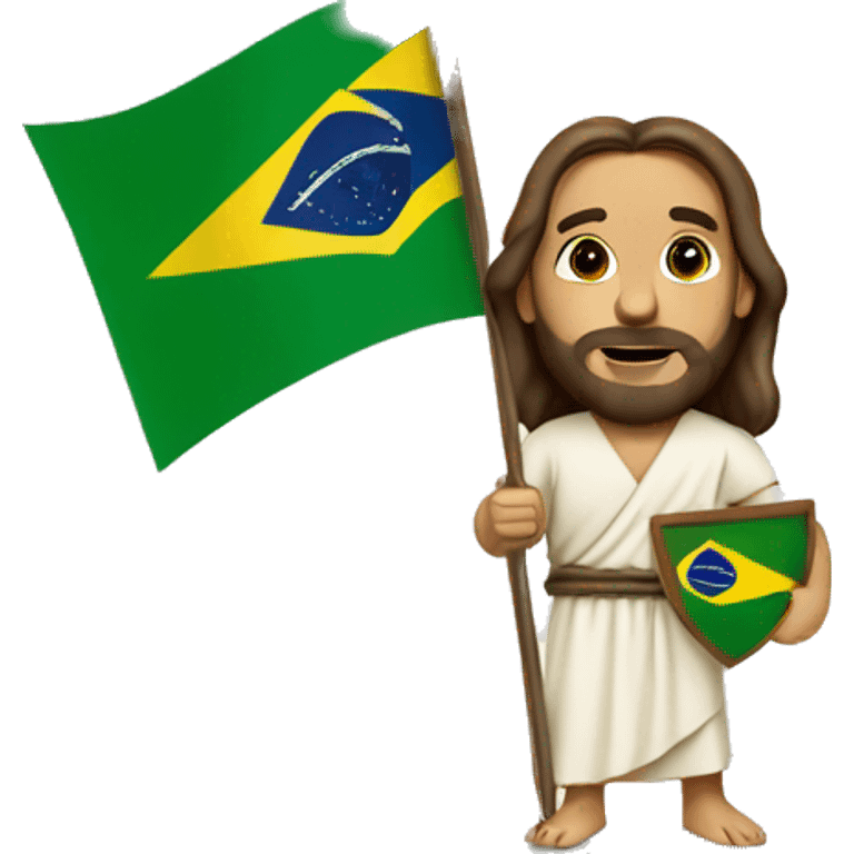 jesus holding a brazil flag emoji