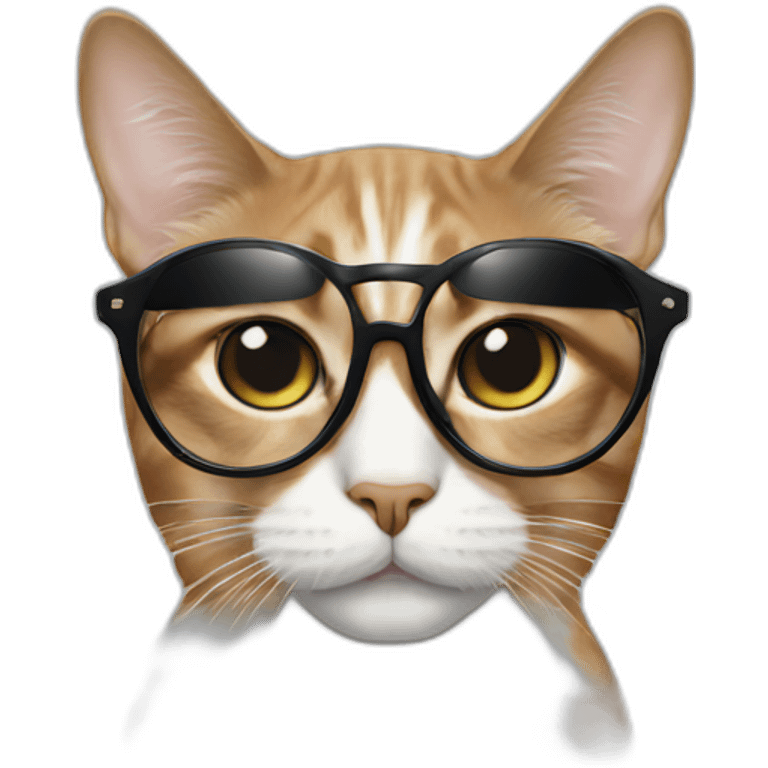 Cat in fashion glasses emoji