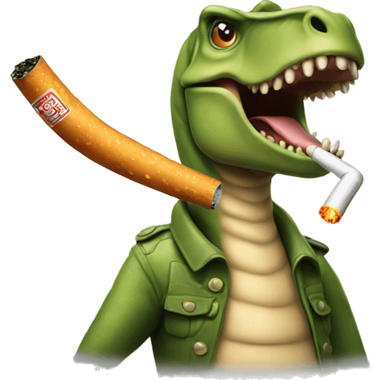 Dinosaur with a cigarette  emoji