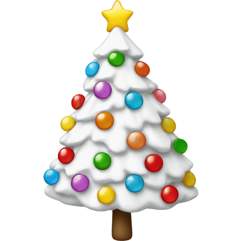 White Christmas tree with lollipops  emoji