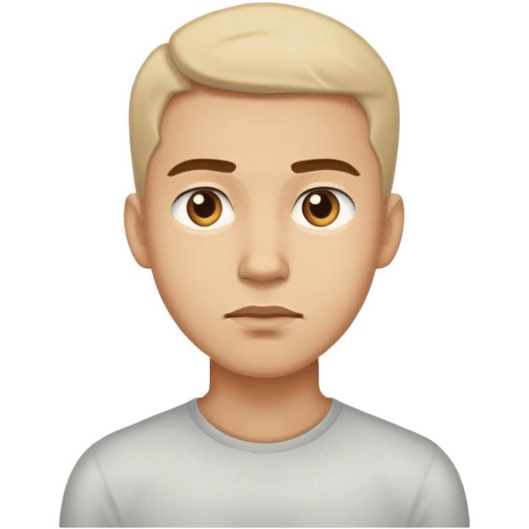 A simple male emoji with a neutral facial expression, looking straight ahead. Minimal details, no extra emotions or accessories emoji