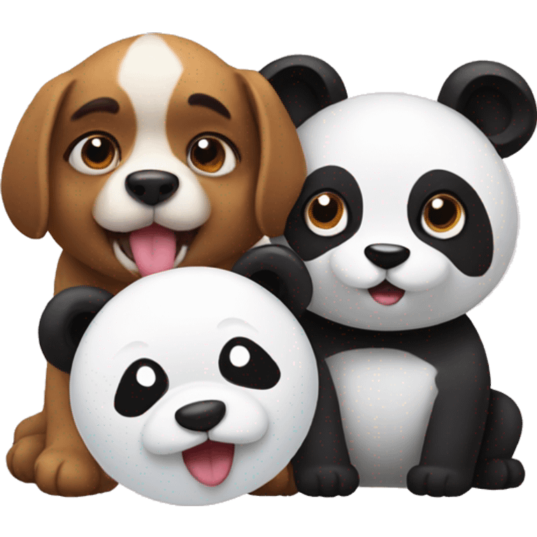 Dog and panda emoji