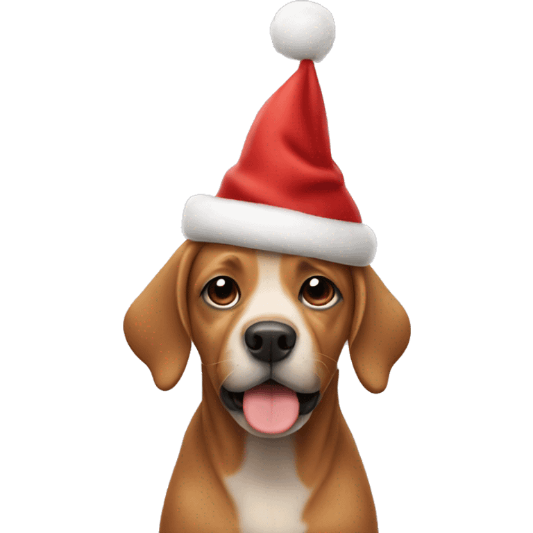 Dog wearing a Christmas hat  emoji