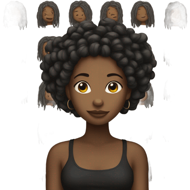 Black girl with locs emoji