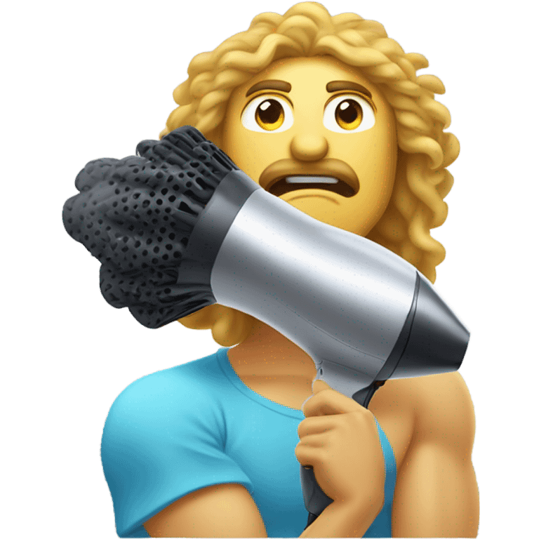 Fair skinned male God using a hair dryer  emoji