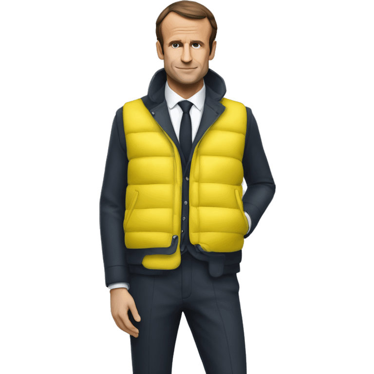 Macron qui dort avec des gilet jaune derrière emoji