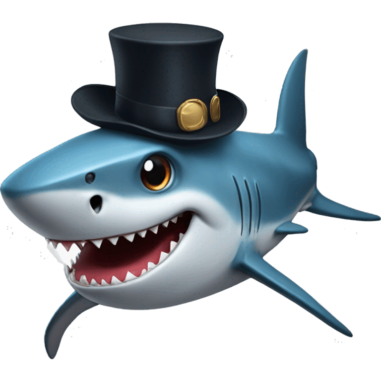 shark with tophat emoji