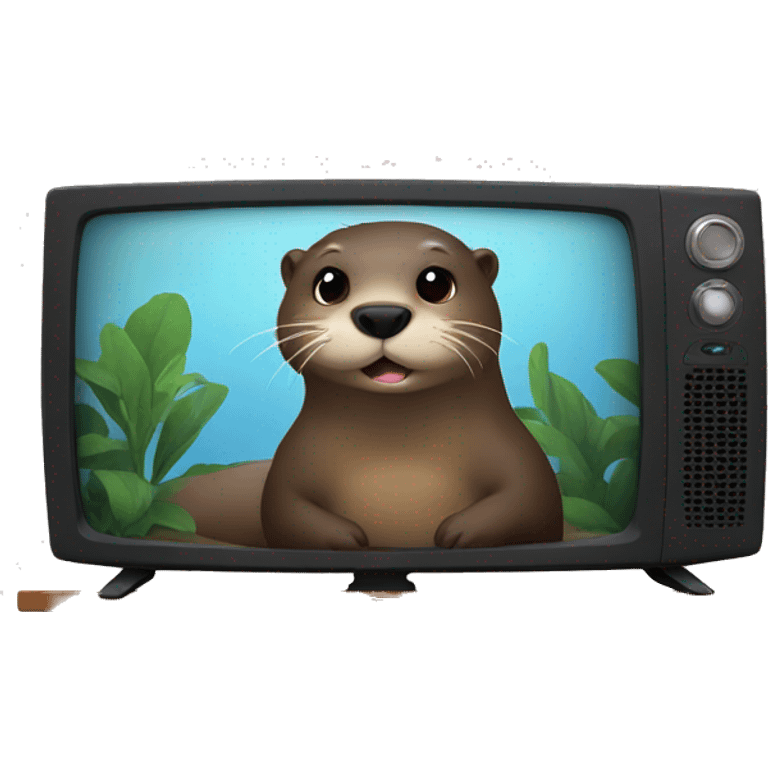 Otter watching tv emoji