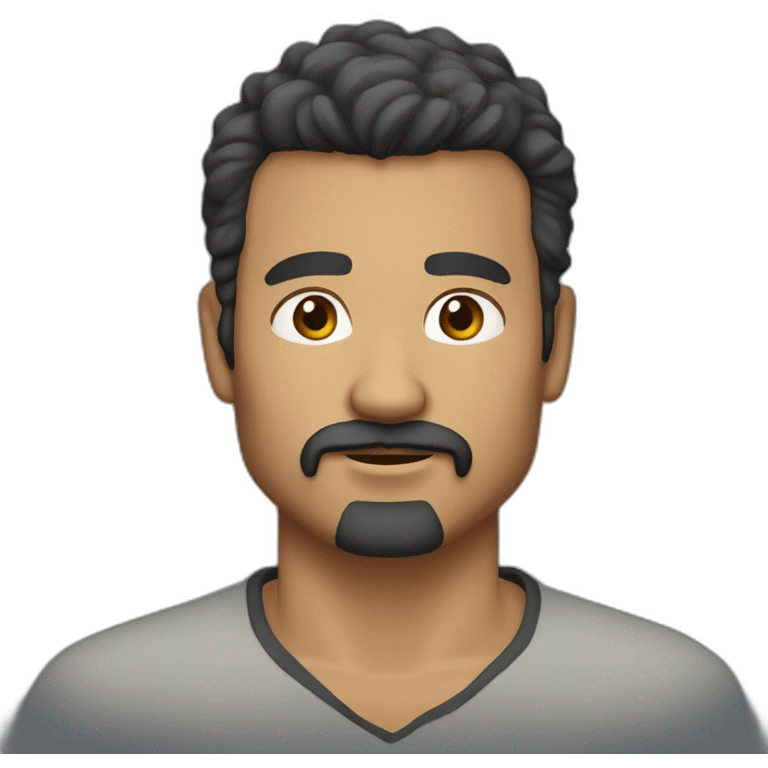 50 year old male with olive skin and dark hair and dark scruffy goatee emoji