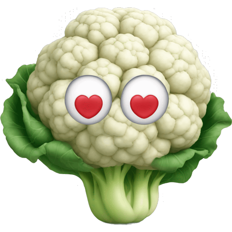 cauliflower with heart eyes emoji