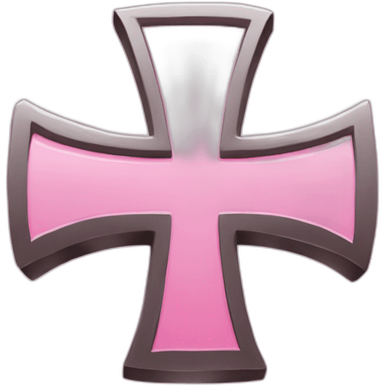 Pink iron cross emoji