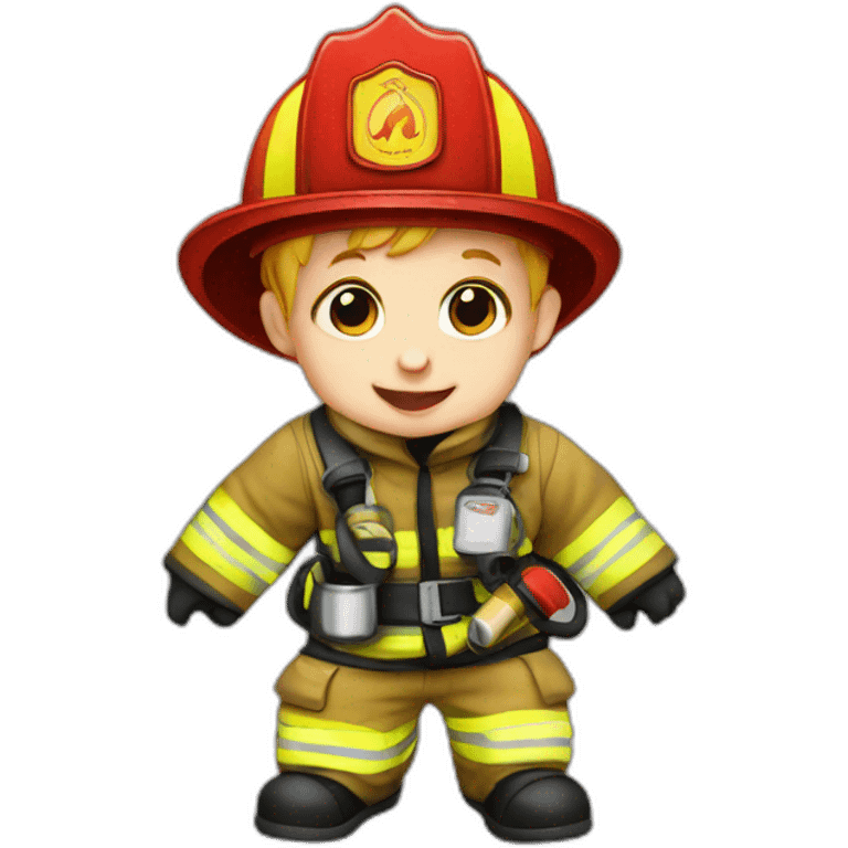 a fire fighting infant emoji