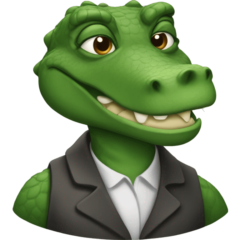 Studious gator emoji