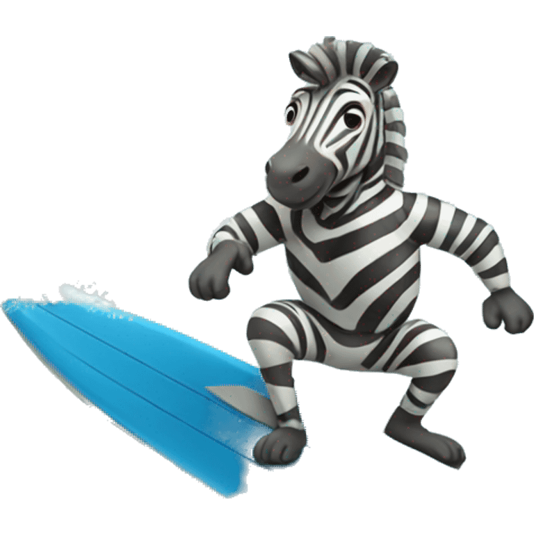 Zebra surfing emoji