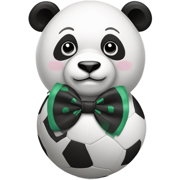 Panda balancing on ball wearing a bow tie emoji