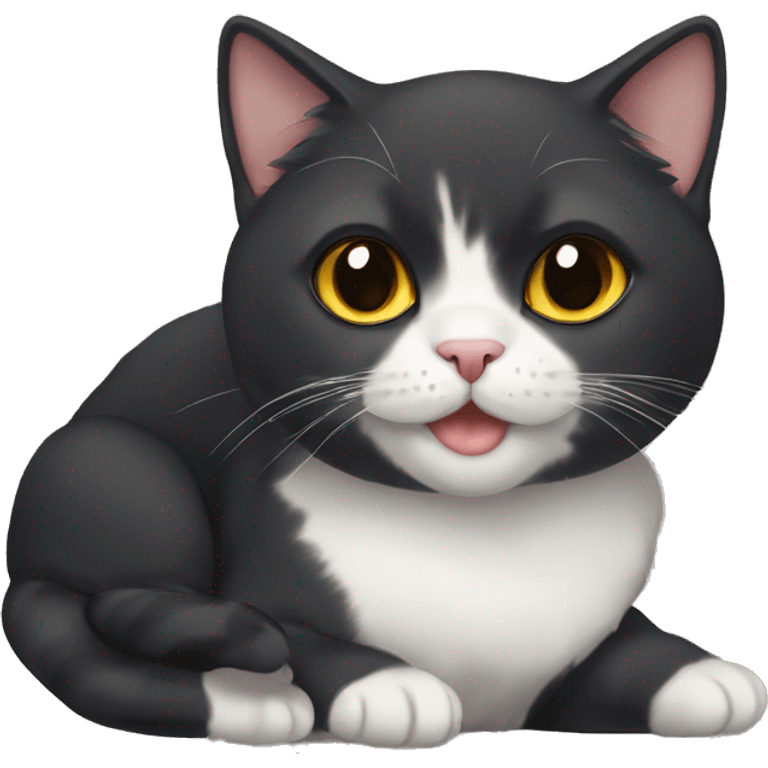 black tabi cat british fold emoji