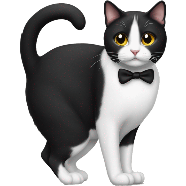 Tuxedo cat with no tail  emoji